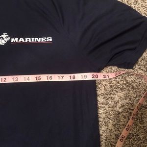 Mens Dri Fit USMC Marines Tshirt Size Medium Performance (Navy Blue)